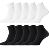 Set mit 10 Paar PREMIUM Baumwollsocken in mittlerer Länge, Unisex – ohne Zehennaht