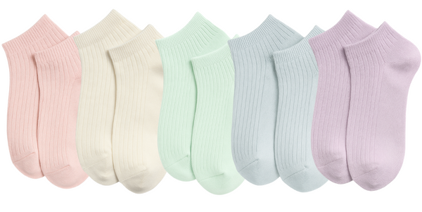 Set mit 5 Paar bunten Kurzsocken für Damen