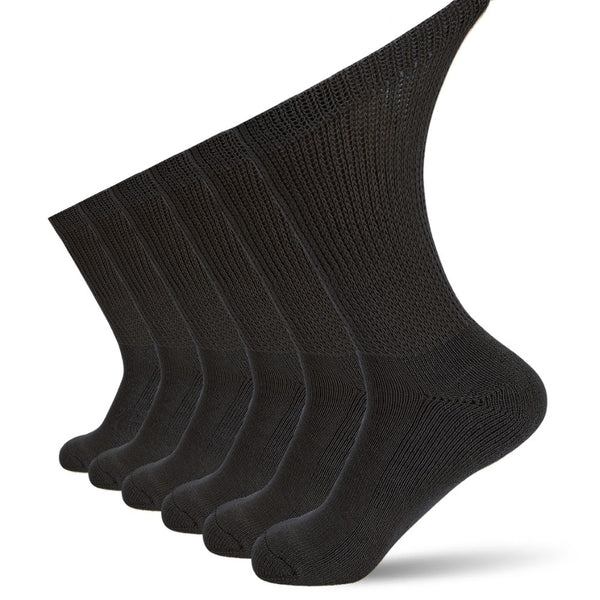 6 Paar extra weite medizinische Socken für geschwollene Füsse, Ödeme oder Diabetes – doppelte Sohle