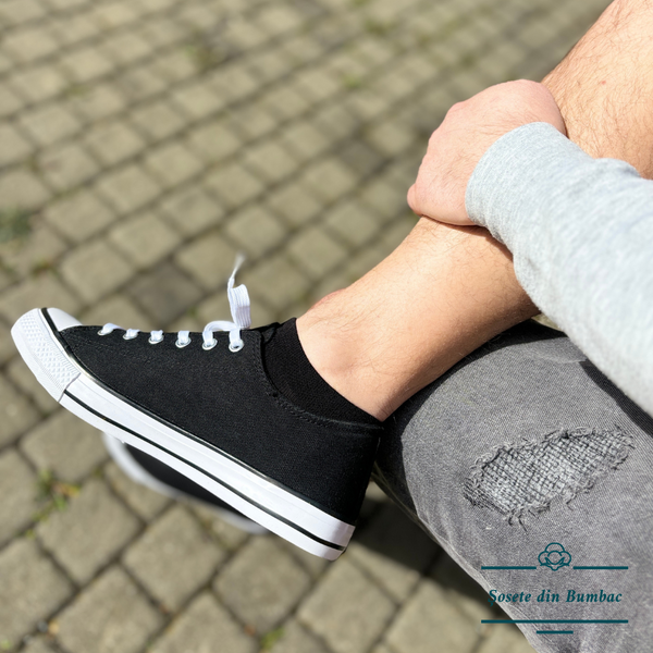 Set mit 6 Paar nahtlosen, ultrakurzen Socken Schwarz (unter dem Knöchel) - Unisex