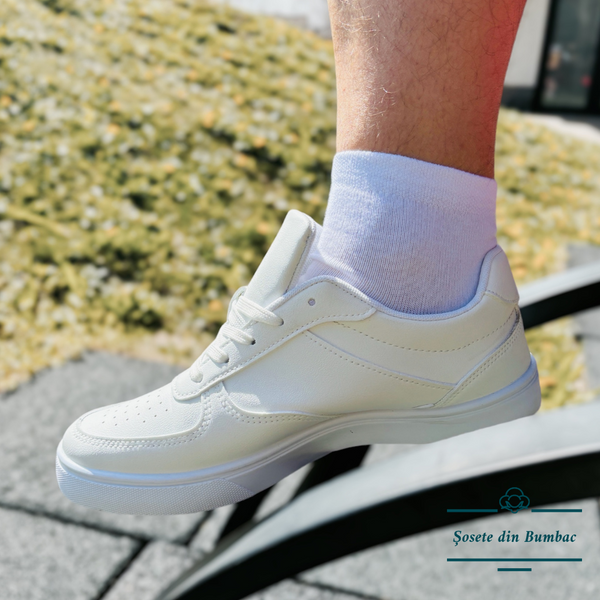 Set mit 6 Paar nahtlosen, kurzen Socken Weiss (über dem Knöchel) - Unisex