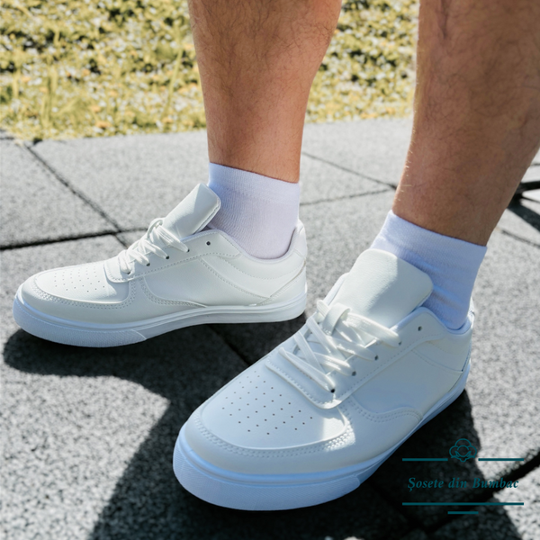 Set mit 6 Paar nahtlosen, kurzen Socken Schwarz + Weiss (über dem Knöchel) - Unisex