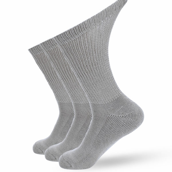 3 Paar extra weite medizinische Socken für geschwollene Füsse, Ödeme oder Diabetes – doppelte Sohle