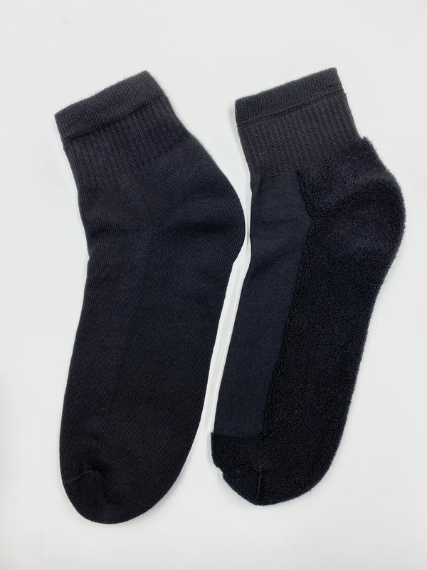 Set mit 5 Paar Sportsocken über dem Knöchel mit Frottee-Sohle – Unisex