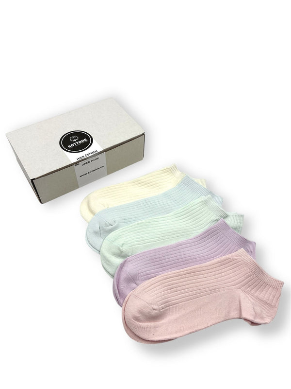 Set mit 5 Paar bunten Kurzsocken für Damen
