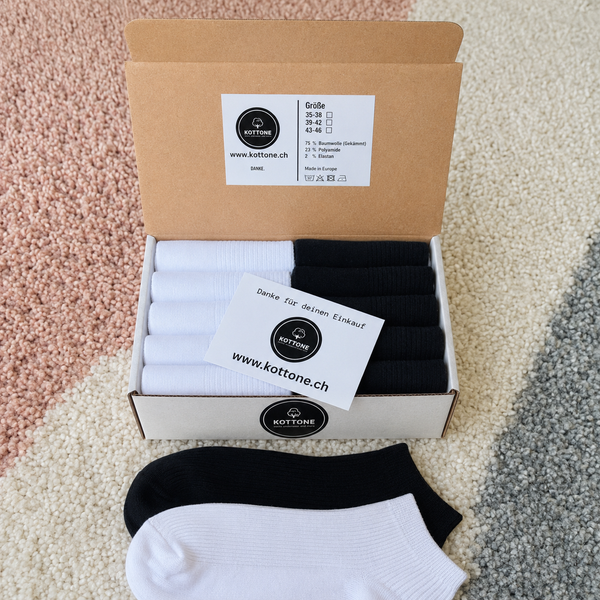 Set mit 10 Paar kurzen Unisex-Socken – Rippstrick Modell #1