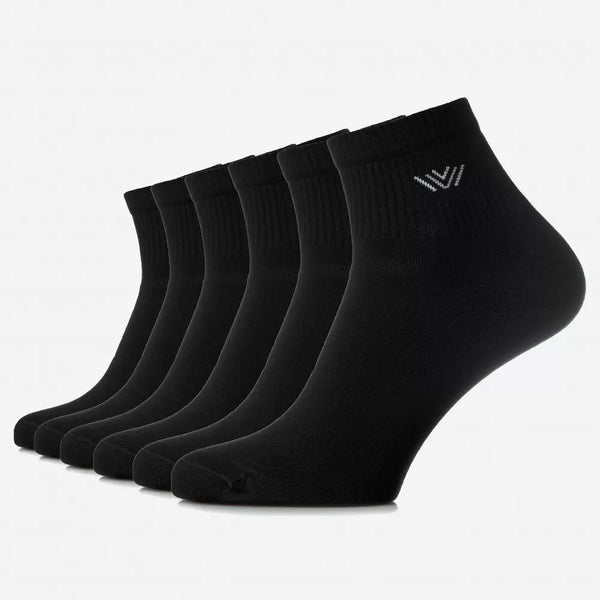 Set mit 6 Paar nahtlosen SPORTSOCKEN für Männer - Schwarz