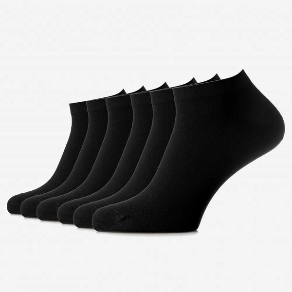 Set mit 6 Paar nahtlosen, ultrakurzen Socken Schwarz (unter dem Knöchel) - Unisex
