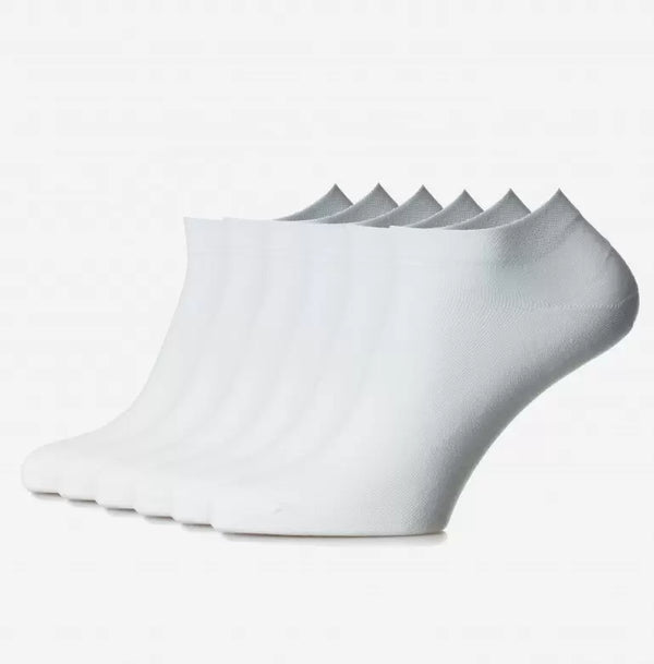 Set mit 6 Paar nahtlosen, ultrakurzen Socken Weiss (unter dem Knöchel) - Unisex