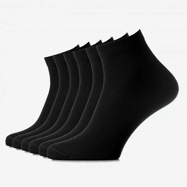 Set mit 6 Paar nahtlosen, kurzen Socken Schwarz (über dem Knöchel) - Unisex