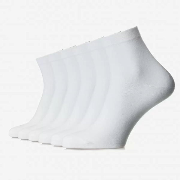 Set mit 6 Paar nahtlosen, mittellangen Socken Weiss - Unisex