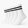 5er-Set Unisex-Socken Weiss, TRENDY SPORT mit Streifen - ohne Zehennaht