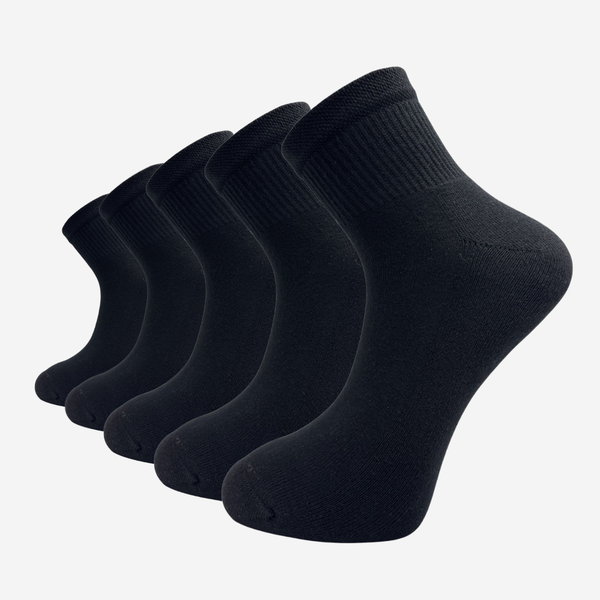 5 Paar Sportsocken über dem Knöchel mit weicher doppelter Sohle – Unisex
