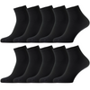 Set mit 10 Paar PREMIUM Baumwollsocken in mittlerer Länge, Unisex – ohne Zehennaht