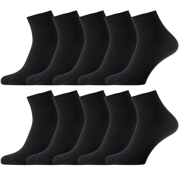 Set mit 10 Paar PREMIUM Baumwollsocken in mittlerer Länge, Unisex – ohne Zehennaht