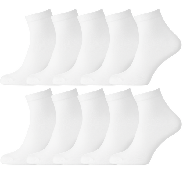 Set mit 10 Paar PREMIUM Baumwollsocken in mittlerer Länge, Unisex – ohne Zehennaht