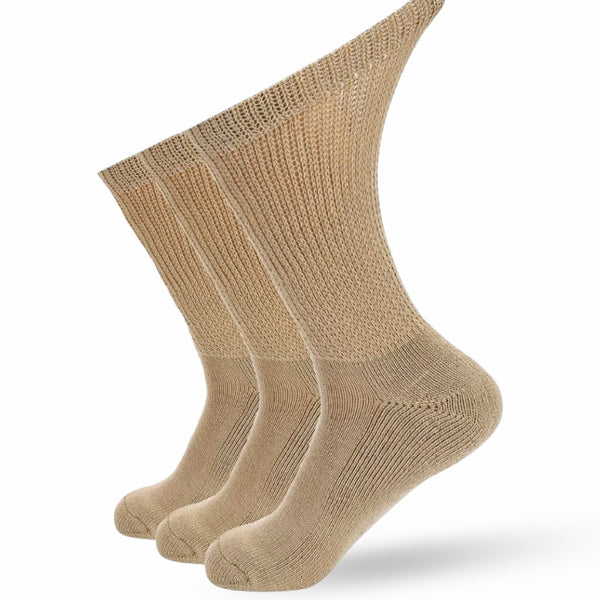 3 Paar extra weite medizinische Socken für geschwollene Füsse, Ödeme oder Diabetes – doppelte Sohle