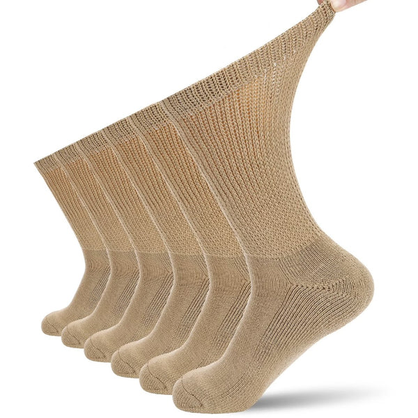 6 Paar extra weite medizinische Socken für geschwollene Füsse, Ödeme oder Diabetes – doppelte Sohle