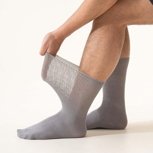 6 Paar extra weite medizinische Socken für geschwollene Füsse, Ödeme oder Diabetes – doppelte Sohle