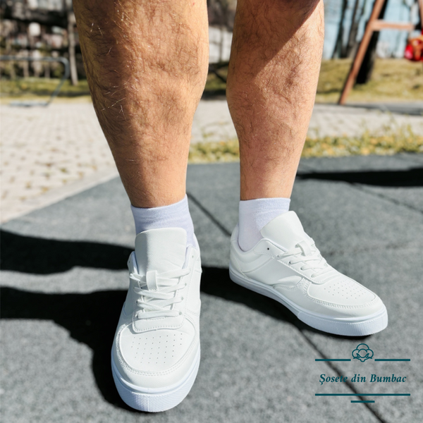 Set mit 6 Paar nahtlosen, kurzen Socken Schwarz + Weiss (über dem Knöchel) - Unisex