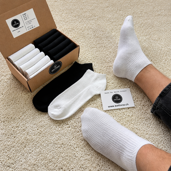 Set mit 10 Paar kurzen Unisex-Socken – Rippstrick Modell #1
