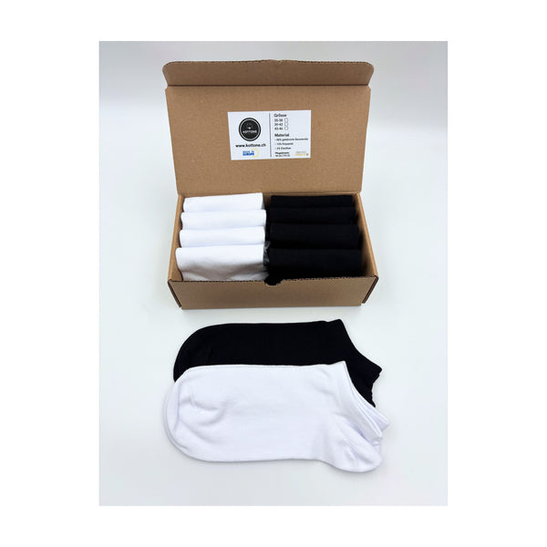 10 Paar PREMIUM Baumwollsocken extra kurz (unter dem Knöchel) – nahtlos, Unisex