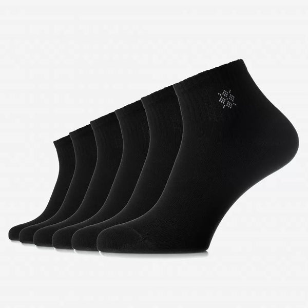 Set mit 6 Paar nahtlosen SPORTSOCKEN für Frauen - Schwarz