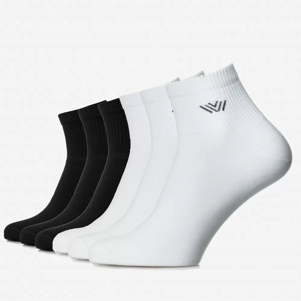 Set mit 6 Paar nahtlosen SPORTSOCKEN für Männer - Schwarz + Weiss